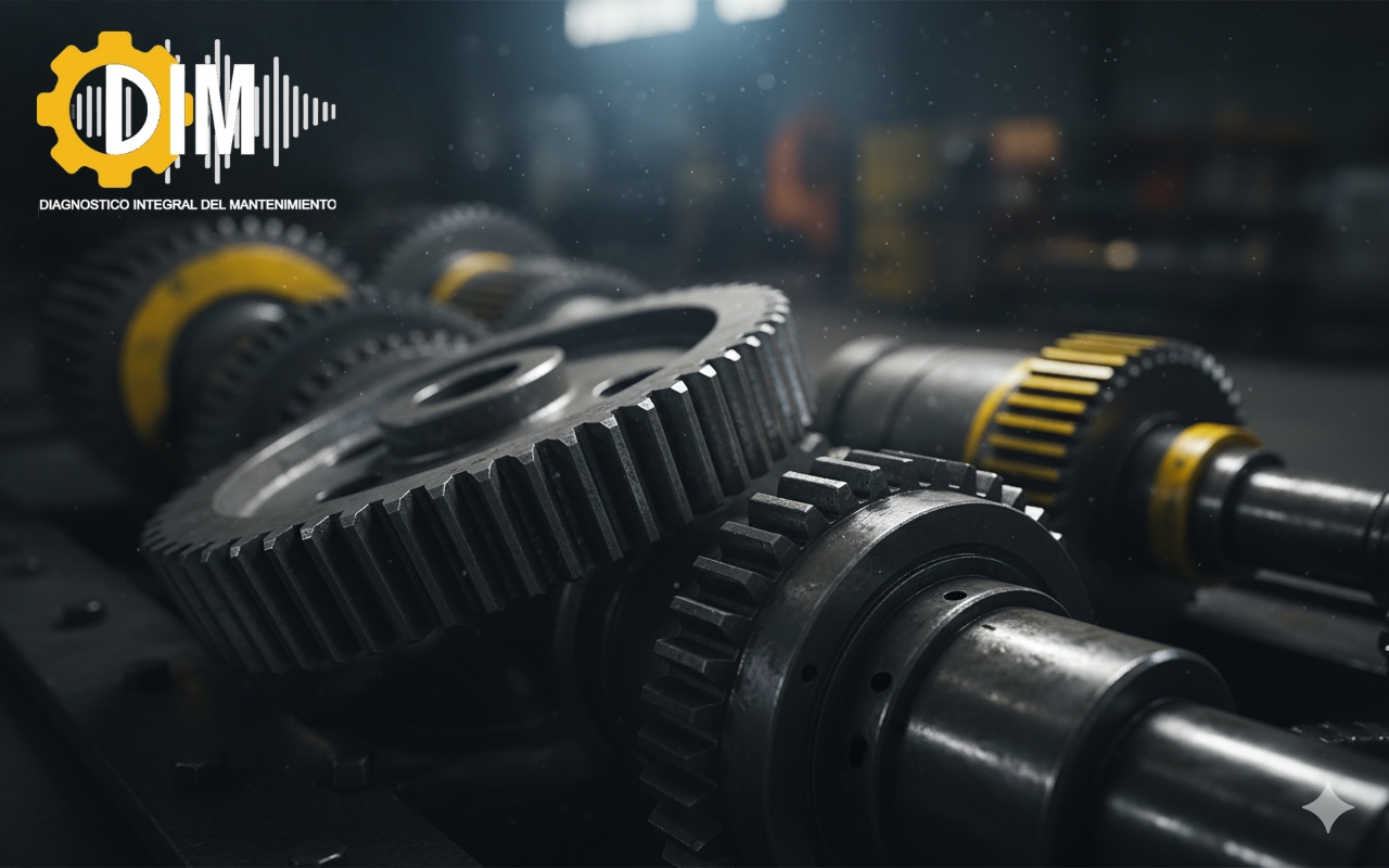 Primer plano de engranajes industriales